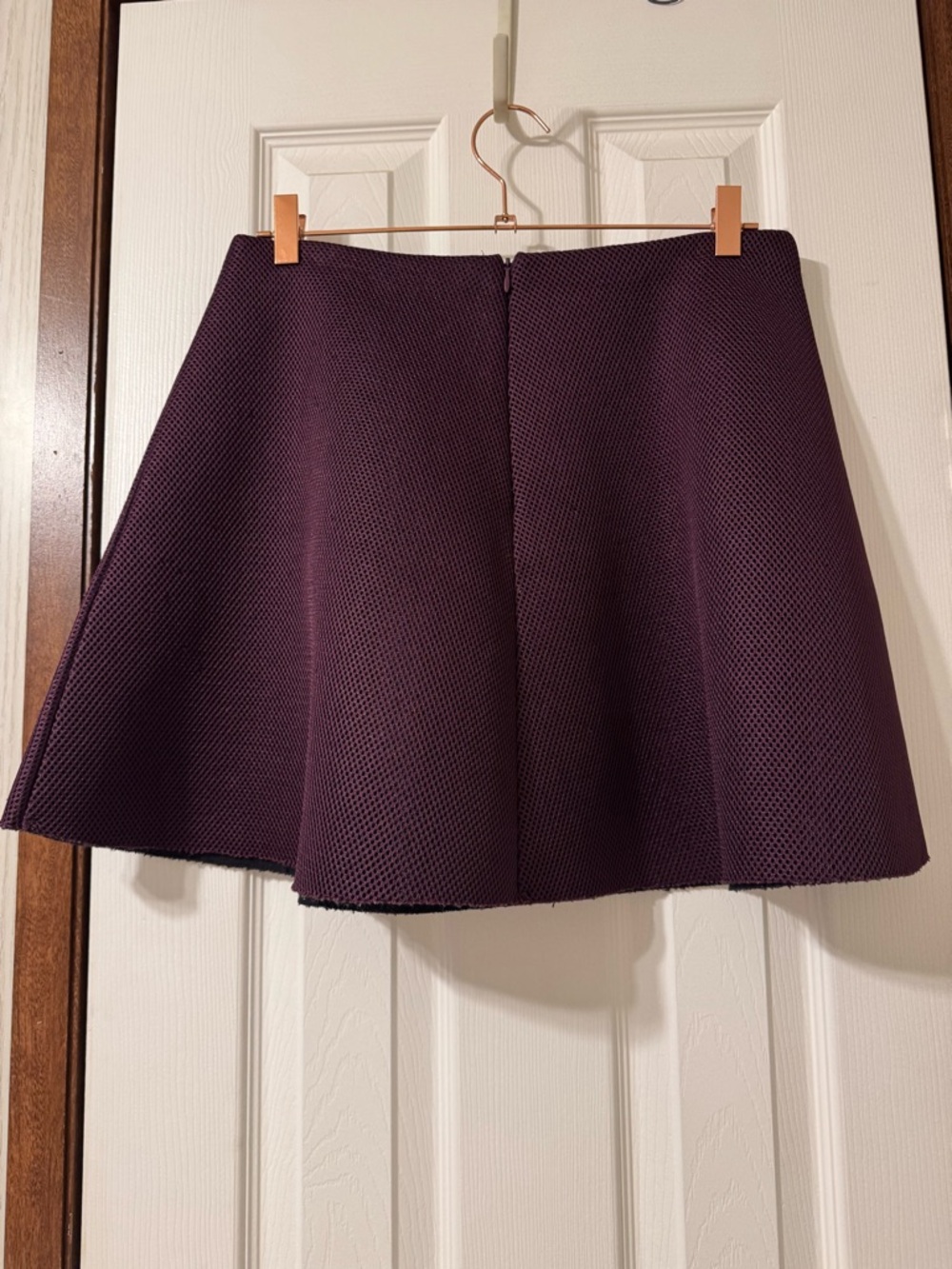 Saturday Kate Spade Plum Scuba Mesh Neoprene Circle Skater Skirt Size 8 - Picture 2 of 9